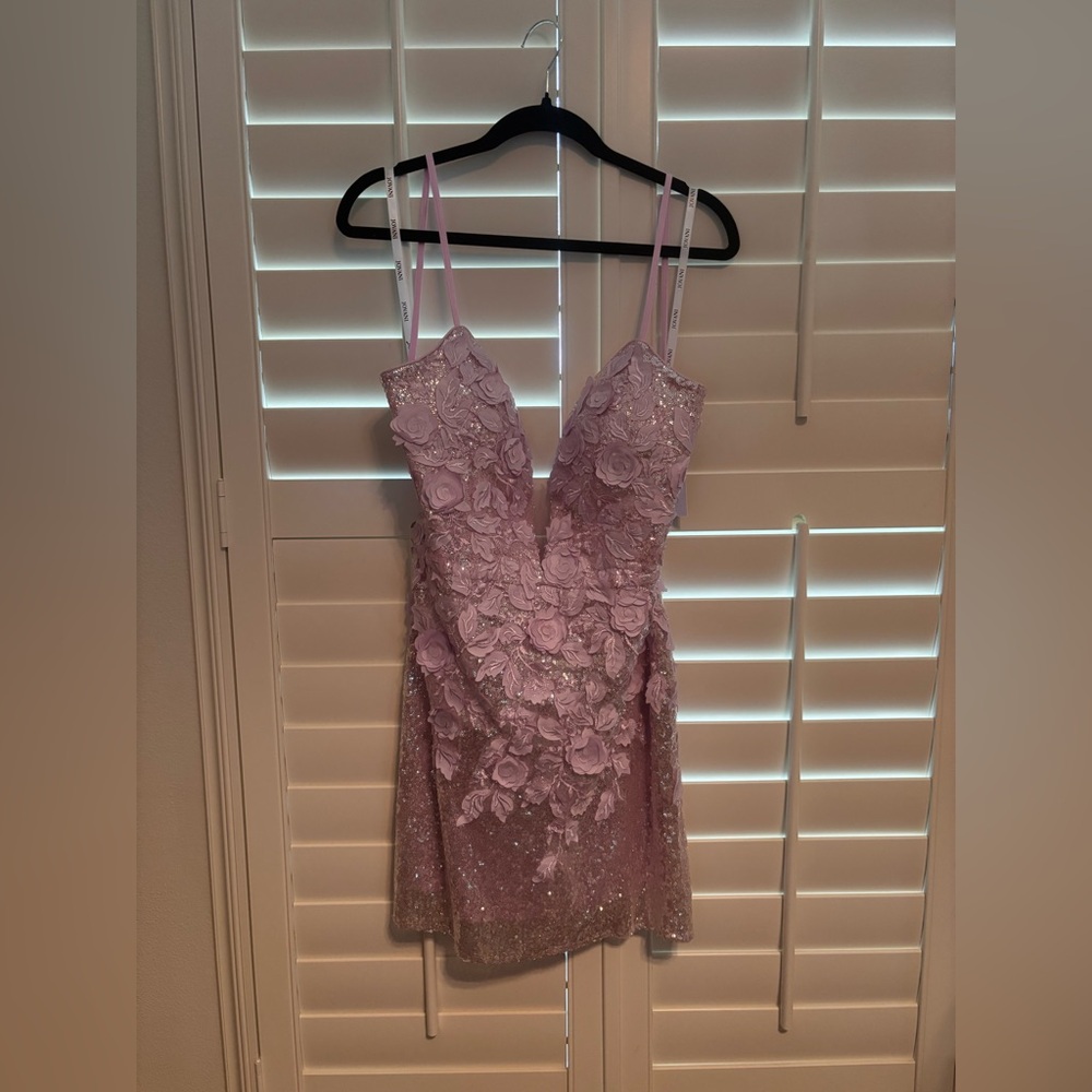 Jovani 05282A Sequin Floral Embellished Fitted Homecoming Dress ice pink size 14 - Picture 3 of 9